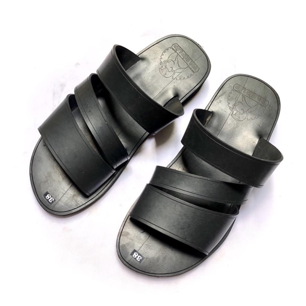 Dép Cao Su 3 Quai Chéo Đế cao 2.5cm Làm Thủ Công Vua Dép Lốp Phạm Quang Xuân, sẵn hàng, ảnh thật