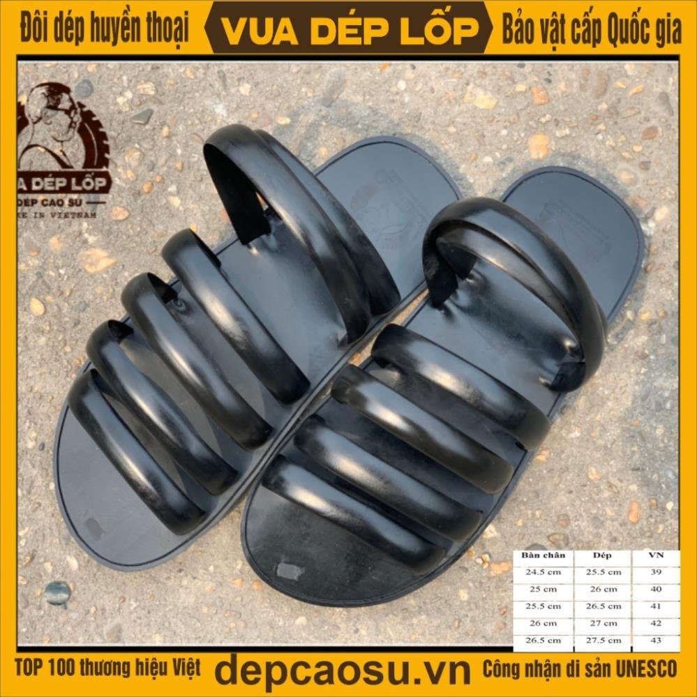 Dép cao su 6 quai ngang sâu Vua Dép Lốp Phạm Quang Xuân, chính hãng, có bảo hành, ảnh thật, có sẵn