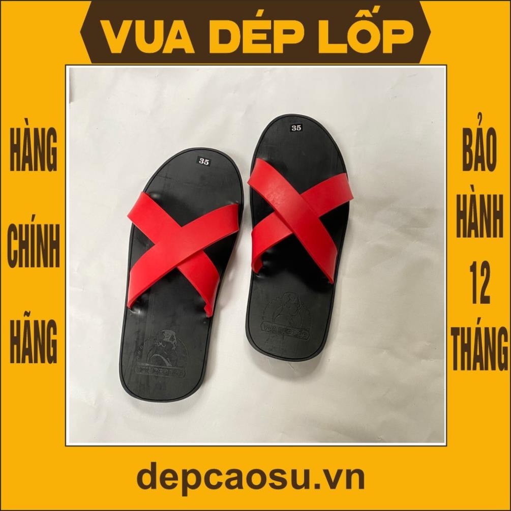 Dép 2 quai chéo (quai dép nhỏ) 4 màu (Đỏ, Da cam, Xanh lam và Xanh rêu)