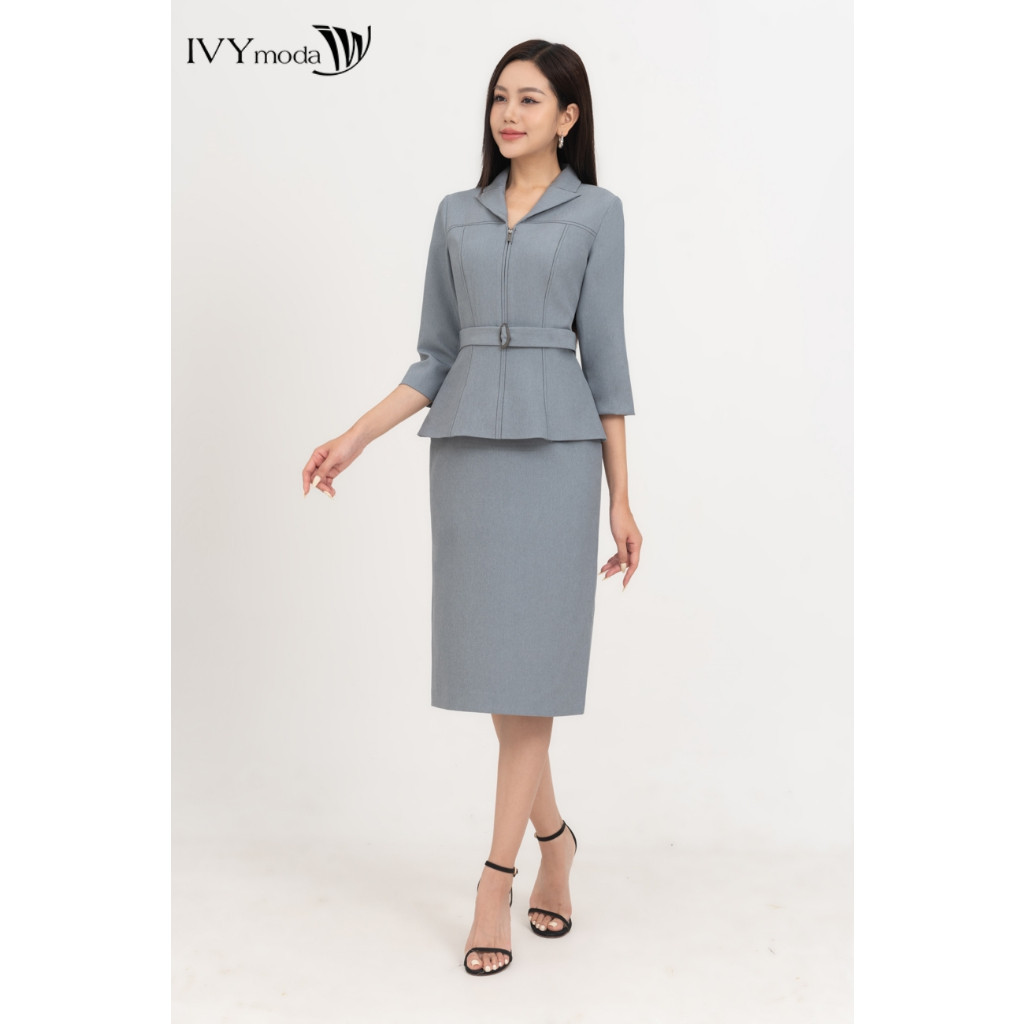 Ảnh Đầm ôm mix set tay lỡ nữ IVY moda MS 48T0225 3