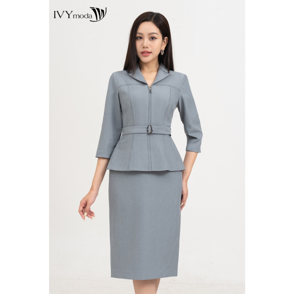 Ảnh Đầm ôm mix set tay lỡ nữ IVY moda MS 48T0225 4
