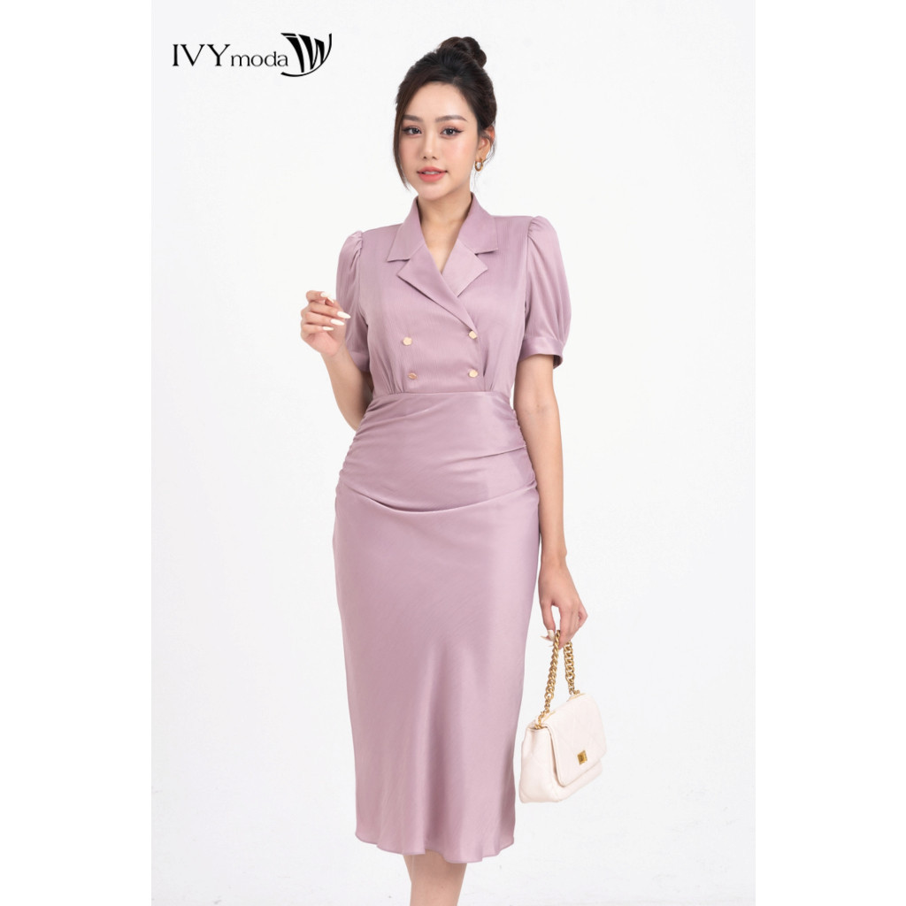 Ảnh Helen Dress - Đầm lụa 2 lớp nữ IVY moda MS 48M8195 4