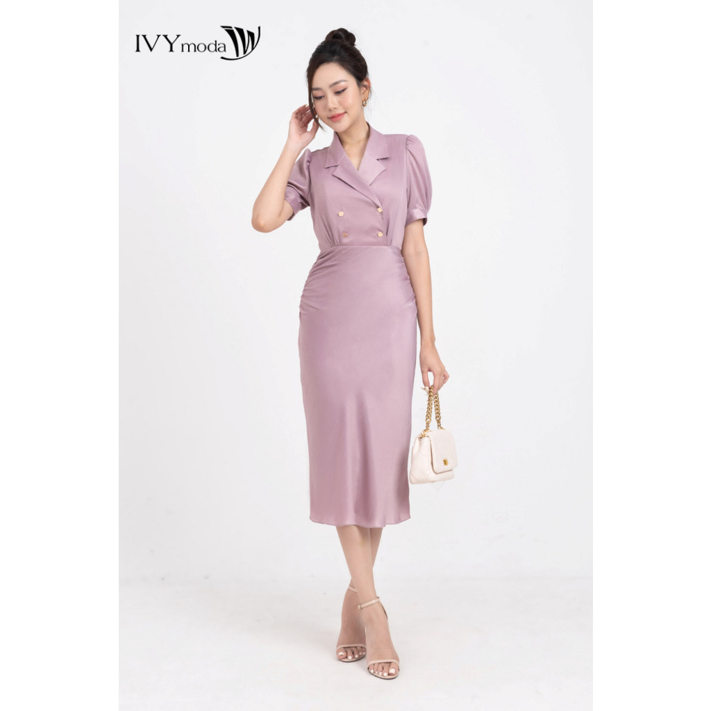Ảnh Helen Dress - Đầm lụa 2 lớp nữ IVY moda MS 48M8195 3