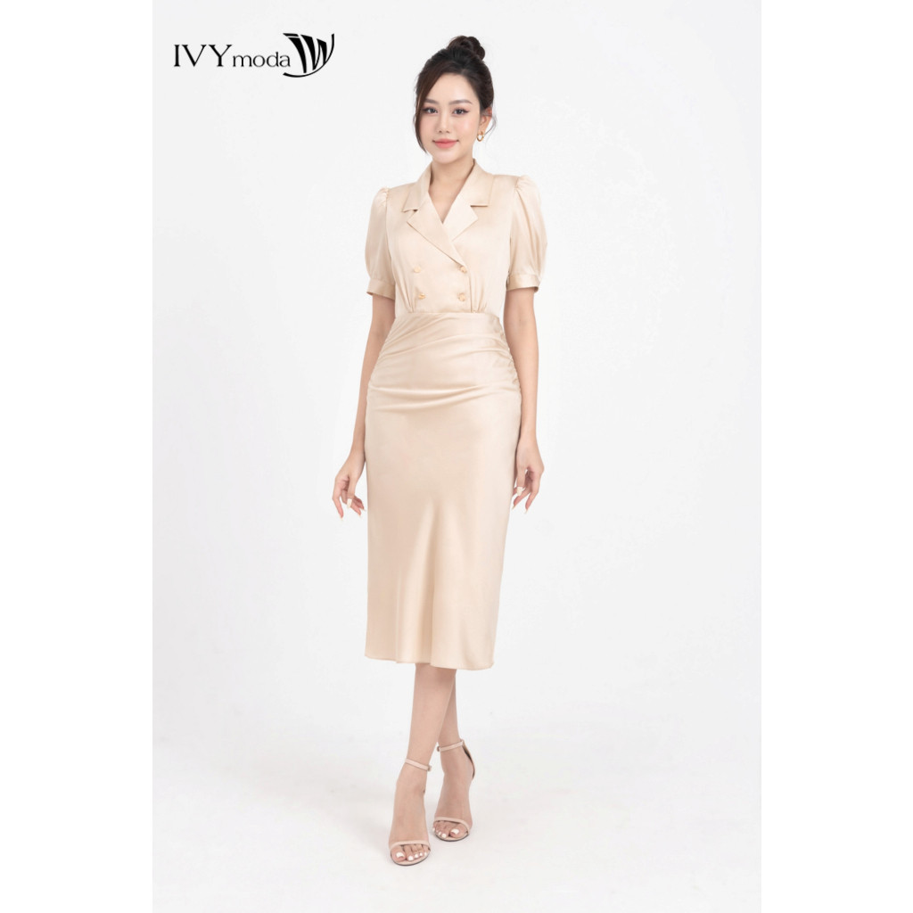 Ảnh Helen Dress - Đầm lụa 2 lớp nữ IVY moda MS 48M8195 1