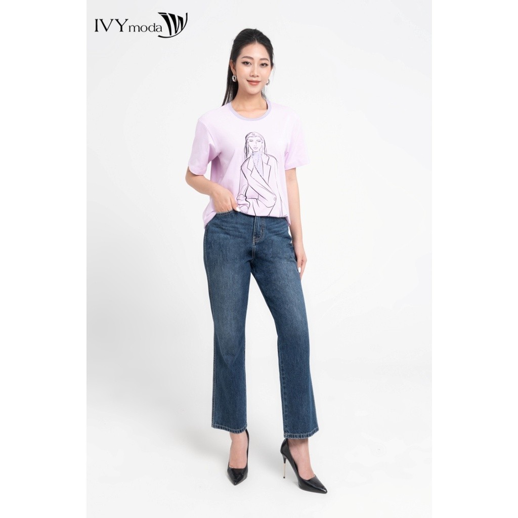 Ảnh Áo thun nữ in họa tiết vẽ IVY moda MS 57M8086 1