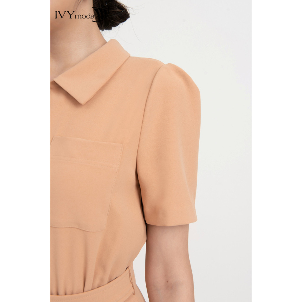 Ảnh Đầm dài phối túi kèm đai nữ IVY moda MS 48M8233 3