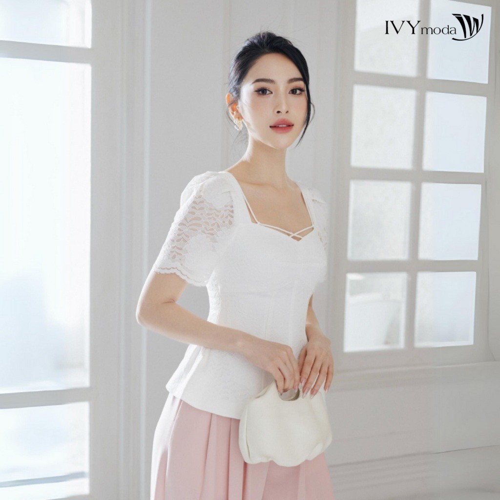 Ảnh Áo peplum phối ren nữ IVY moda MS 16M8305 4