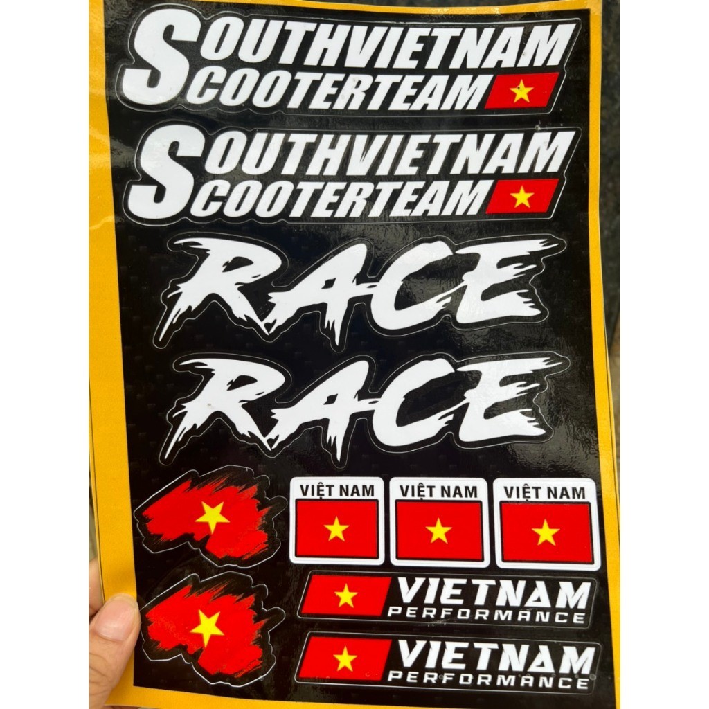 sticker dán xe southvietnam race tafu việt nam cờ dán mọi bề mặt như xe ...