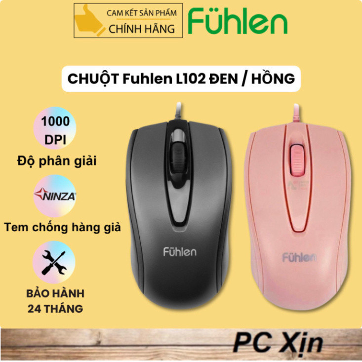 Chuột Game Fuhlen L102 Hồng pink / Đen (Chính hãng tem Ninza chống giả ...