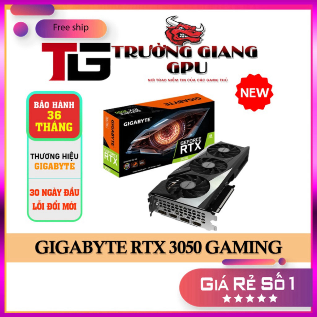 VGA card màn hình GIGABYTE GEFORCE RTX 3050 GAMING OC 8G (GV ...