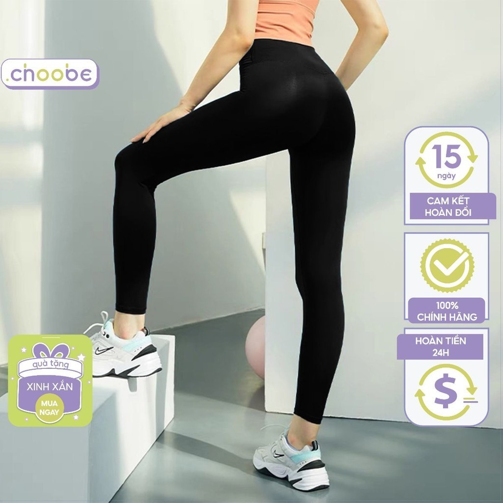 Ảnh Quần legging nữ Choobe dài dáng trơn hoặc nâng mông lưng cạp cao giữ nhiệt thun ôm dày dặn bigsize 1