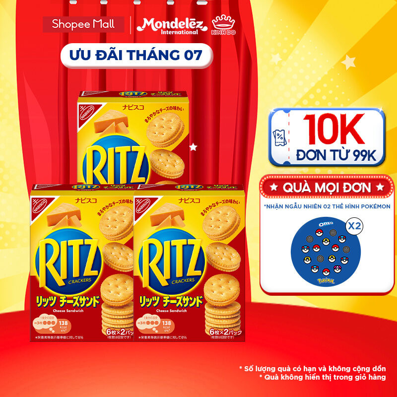 Bánh Quy Ritz Kẹp Kem Phô Mai Combo 3 hộp x 106g (Hàng Xuất Khẩu Thị ...