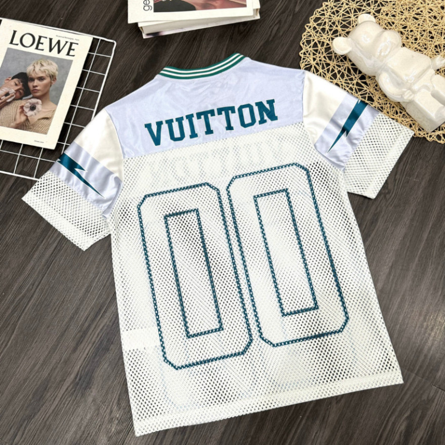 Bộ Quần Áo Nam Vuitton Vải Lưới Siêu Mát - Bộ Quần Áo Nam Nữ Lờ Thêu In Số 00 Siêu Chất New 2024 New 2024