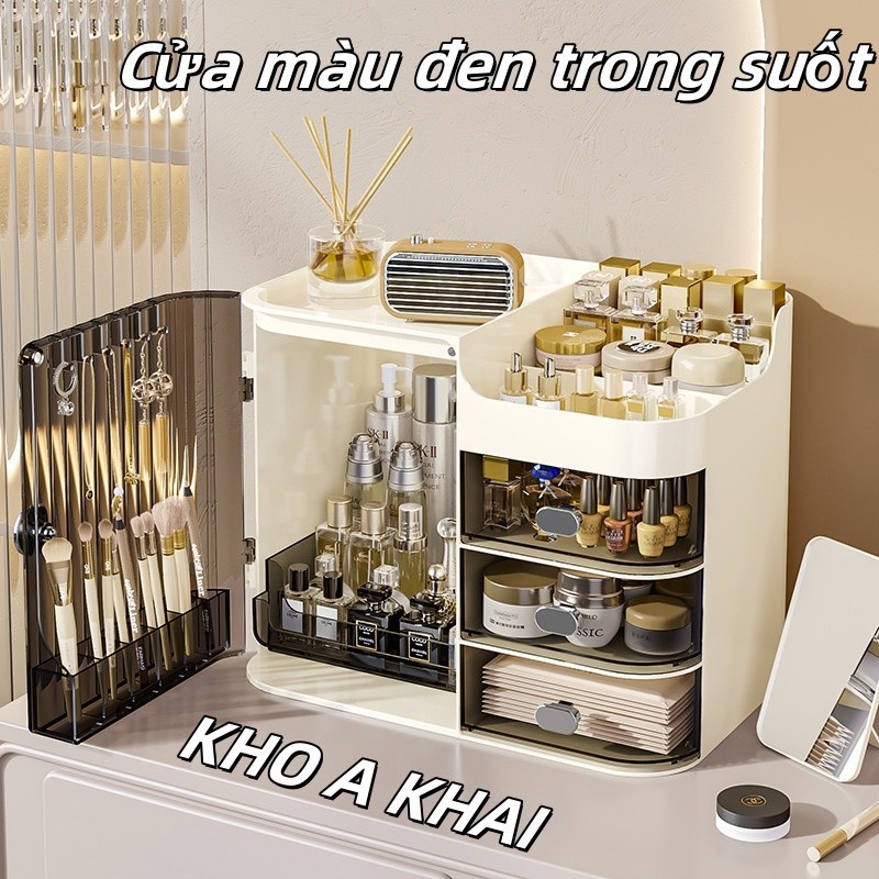 Tủ Đựng Mỹ Phẩm, Hộp Mỹ Phẩm Để Bàn Sang Trọng, Kệ Mỹ Phẩm Cao Cấp Nhiều Ngăn Chống Bụi akhai ntt95