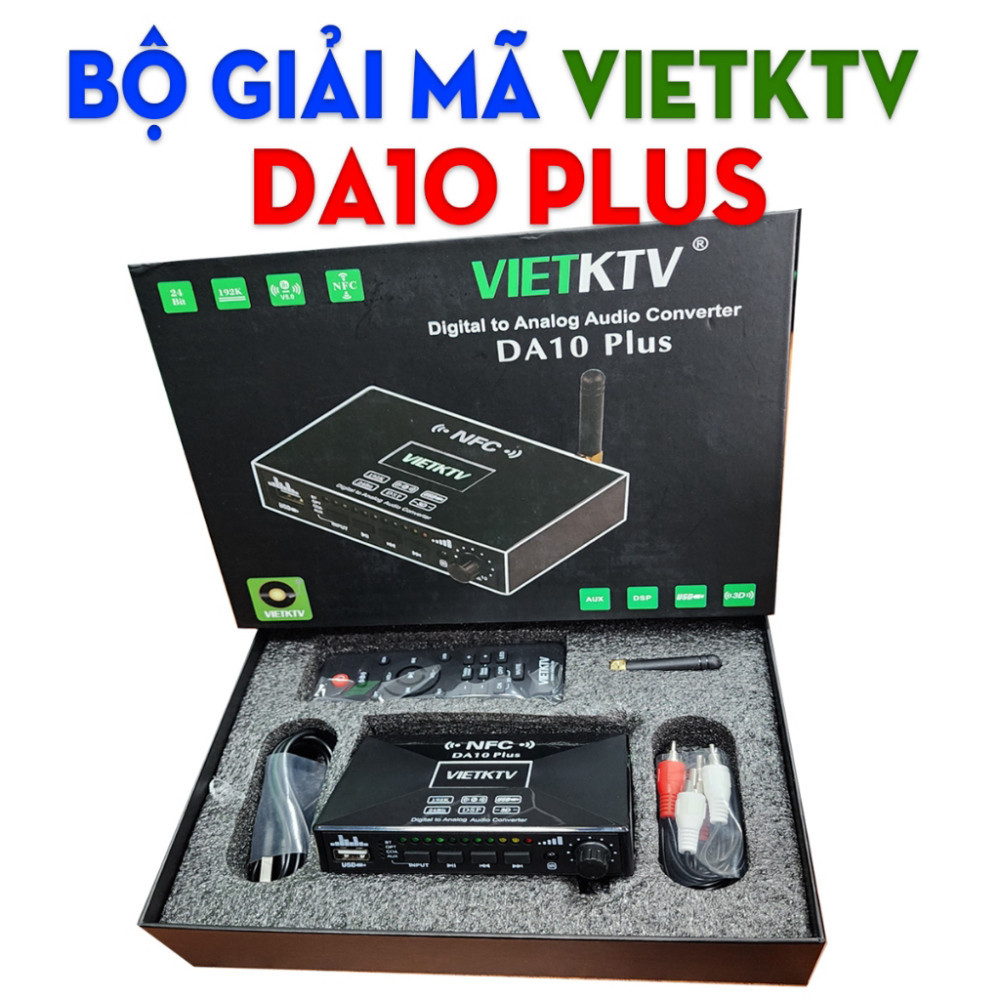 Bộ giải mã âm thanh VietKTV DA10 Plus  - Hàng Chính Hãng  Có NFC 1 chạm để kết nối