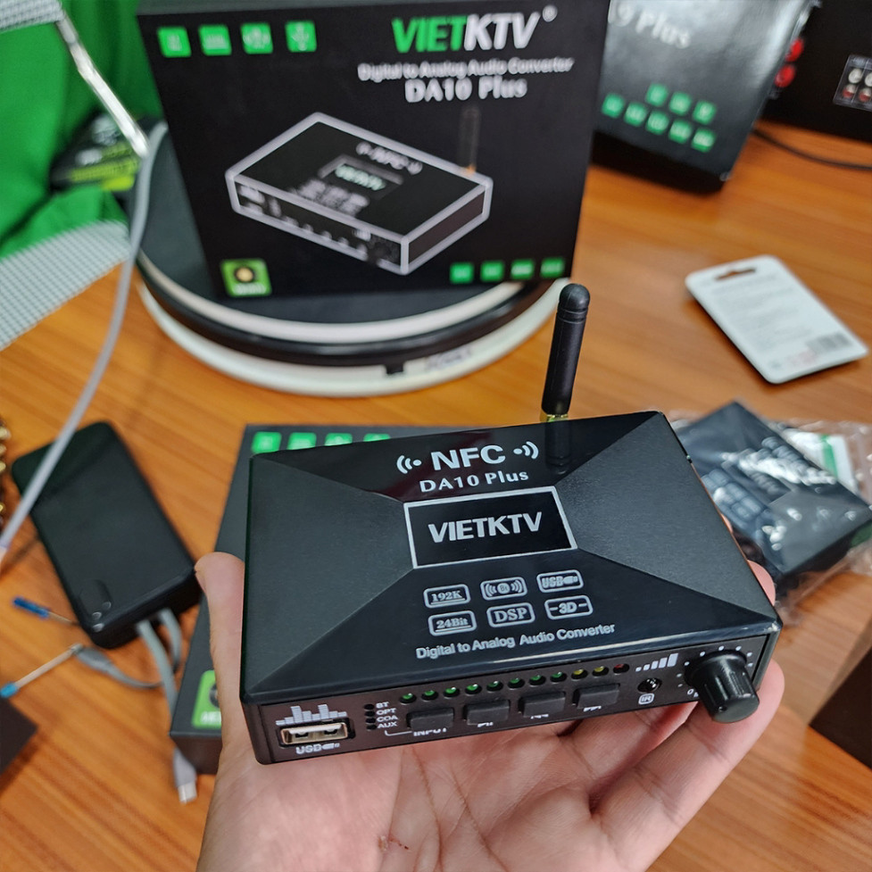Bộ giải mã âm thanh VietKTV DA10 Plus  - Hàng Chính Hãng  Có NFC 1 chạm để kết nối