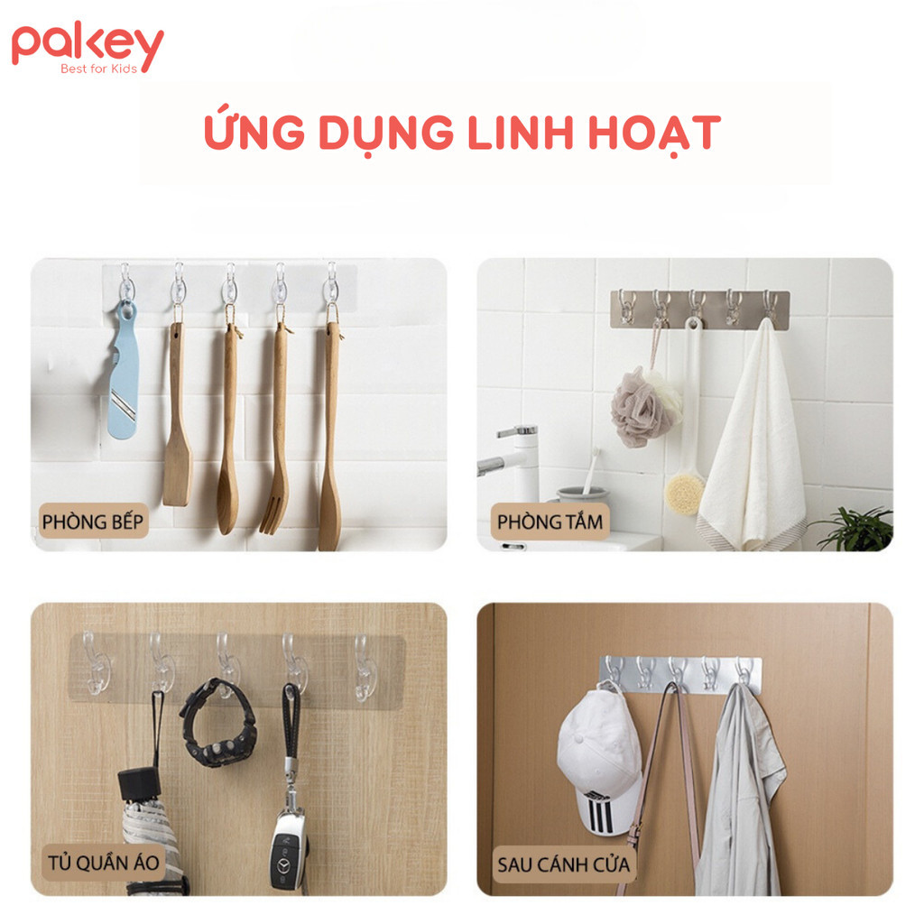 Móc Treo Quần Áo Dán Tường Trong Suốt Siêu Chắc Chắn, Miếng Dán Móc Treo Quần Áo, Khăn, Đồ Dùng Nhà Bếp Tiện Lợi
