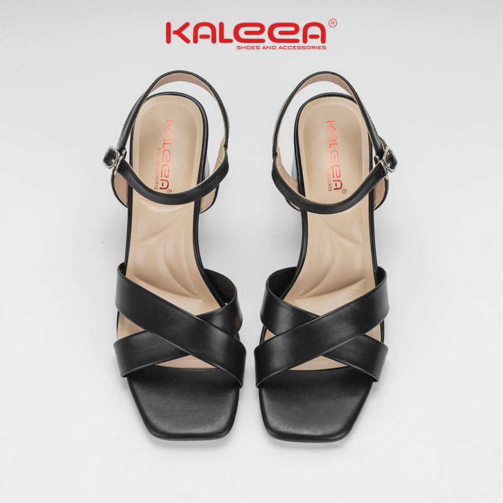 Ảnh Kaleea - Giày Sandal Cao Gót Nữ Thiết Kế Quai Da Đan Chéo Đế Cao 7p - EUNN36 4