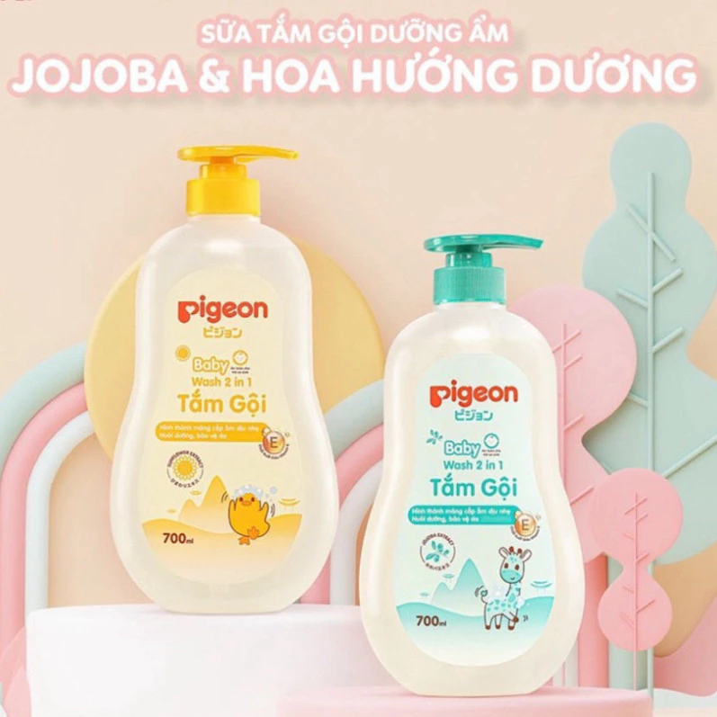 Sữa tắm gội Pigeon 2in1 700ml - bao bì sản phẩm