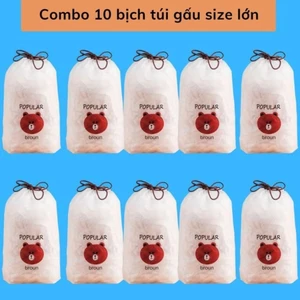 Màng bọc thực phẩm co giãn siêu dai có chun kèm túi gấu chất liệu PE- Mũ chùm đầu dùng 1 lần tiện lợi