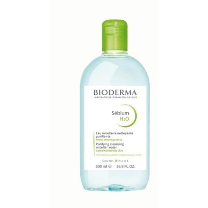 Nước Tẩy Trang Bioderma Cho Da Dầu Mụn Và Da Nhạy Cảm, Sạch Sâu Lành Tính 500ML-(TẶNG BÔNG TẨY TRANG)