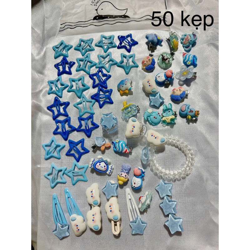 KẸP TÓC XINH CHO BÉ - Cặp, Kẹp Tóc 50 Chi Tiết Mix Hình Cho Bé Siêu Xinh