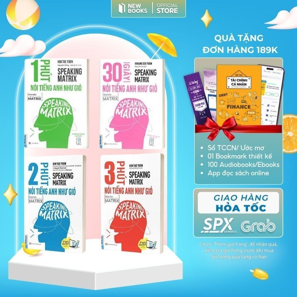 Ảnh Sách - Combo speaking matrix - 30 giây 1 2 3 phút nói tiếng anh như gió học kèm app online 1