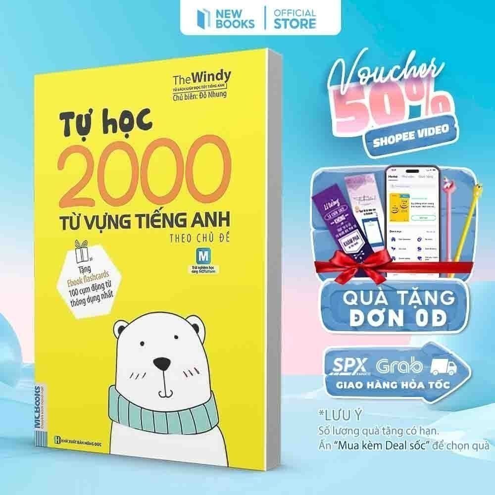 Ảnh Tự Học 2000 Từ Vựng Tiếng Anh Theo Chủ Đề Phiên Bản Khổ Nhỏ Dành Cho Người Học Căn Bản - Sách Học Kèm App Online Newbook 1