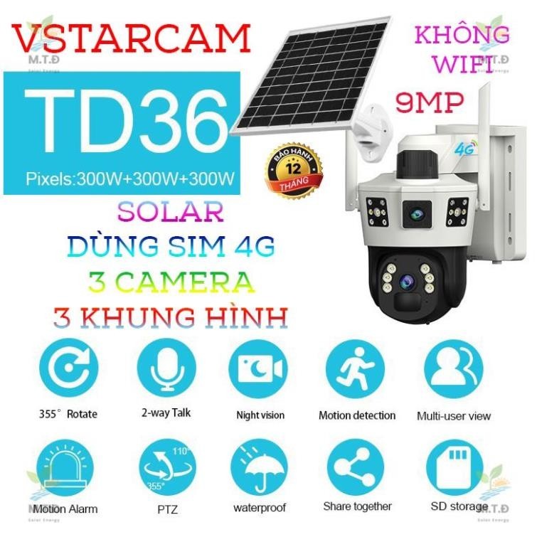 Camera IP năng lượng Starcam TD36 - Dùng SIM 4G, 9MP siêu nét | Shopee ...