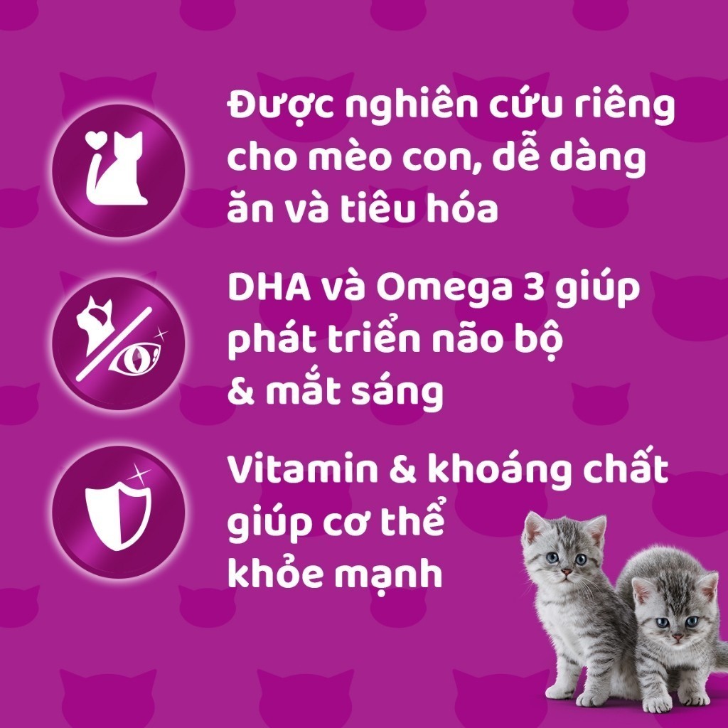 Ảnh Thức ăn cho mèo con WHISKAS Junior dạng sốt – túi 80g, 24 gói 1