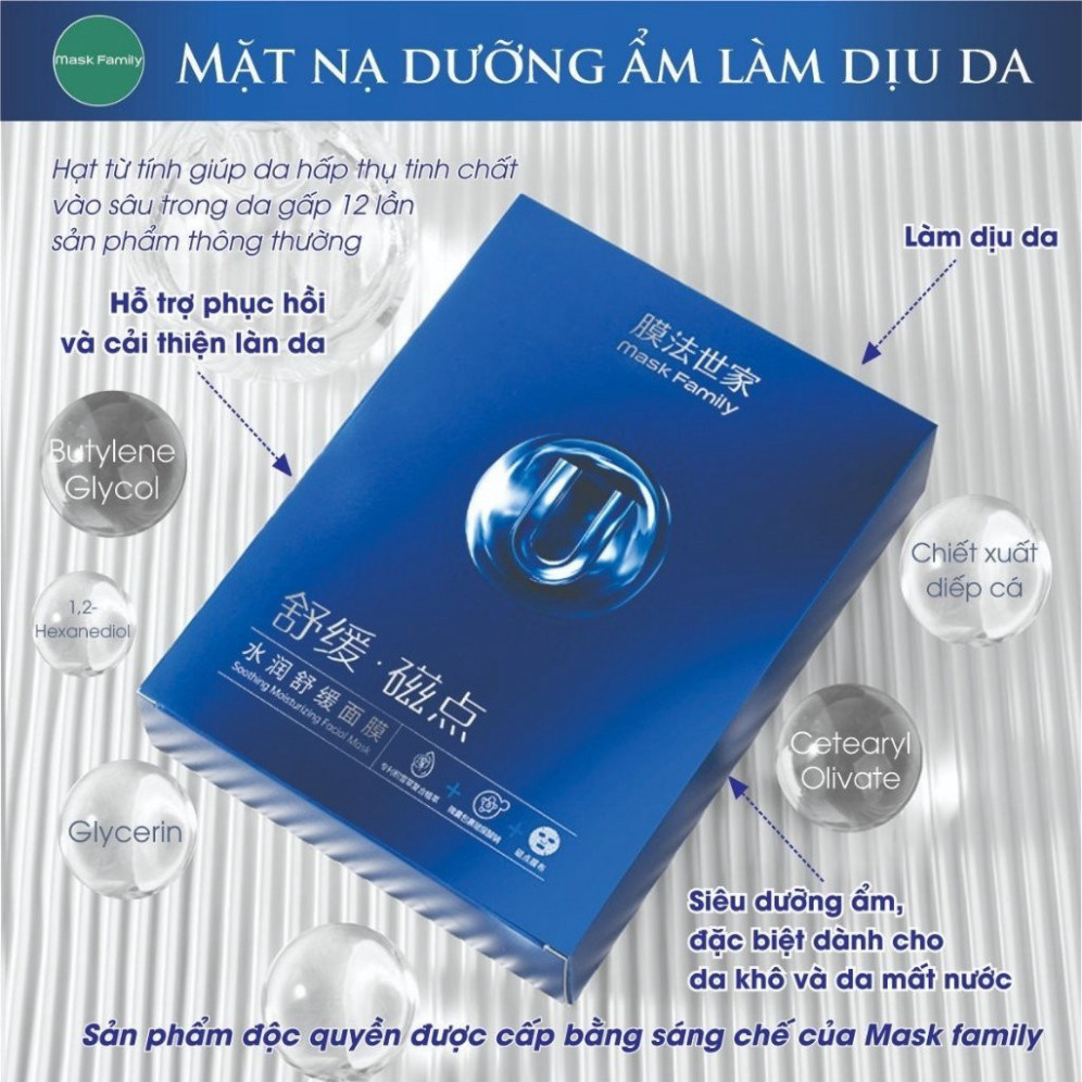 Mặt Nạ Mask Family cung cấp dưỡng chất, tăng cường độ phục hồi da, giúp da tắng sáng 25ml ×10 miếng