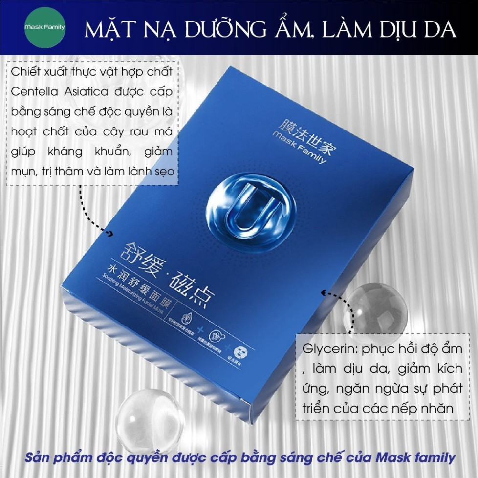 Mặt Nạ Mask Family cung cấp dưỡng chất, tăng cường độ phục hồi da, giúp da tắng sáng 25ml ×10 miếng