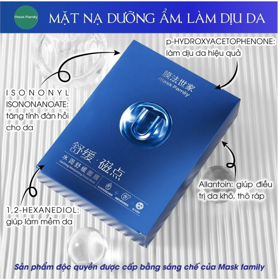 Mặt Nạ Mask Family cung cấp dưỡng chất, tăng cường độ phục hồi da, giúp da tắng sáng 25ml ×10 miếng