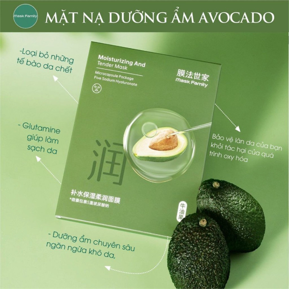 MUA1TANG1 Mặt nạ bơ Avocado Mask Family chống lão hoá, se khít lỗ chân lông, giúp da mềm mịn,căng bóng cho mọi loại da