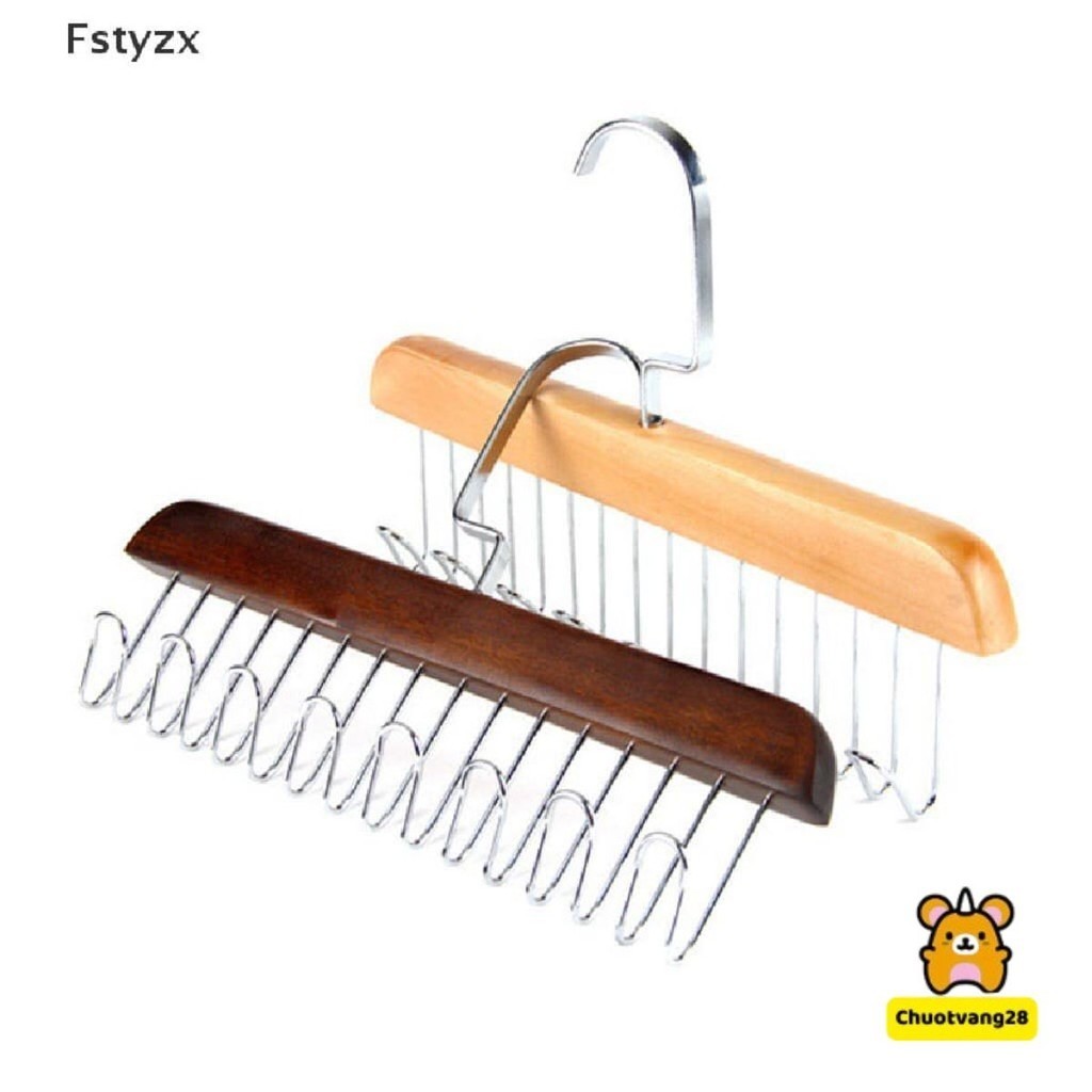 Móc Gỗ Treo Đồ Đa Năng, Móc Treo Đồ Lót, Khăn, Thắt Lưng, Cà Vạt, Áo 2 Dây Tiện Dụng Có Thể Xoay 360 Độ