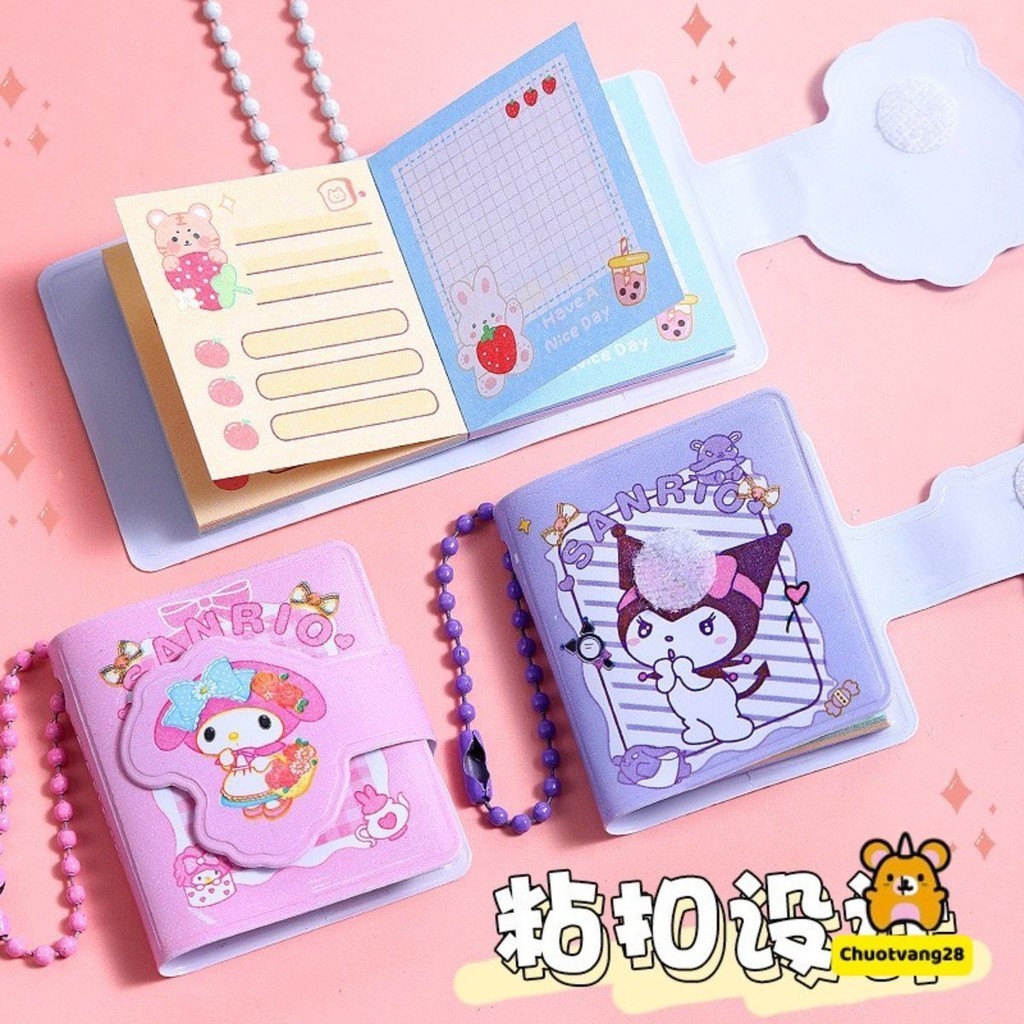Sổ Tay mini ghi chép note book dễ thương nhiều trang màu sắc xinh xắn có kèm móc treo