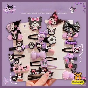 Set 14 Chiếc Kẹp Tóc Hình Kuromi Tím Dễ Thương Đáng Yêu cho Bé