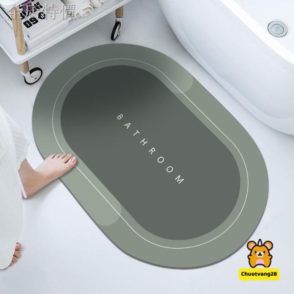Thảm lau chùi chân thấm hút nước Silicon cho phòng tắm khách sạn đế cao su chống trơn trượt