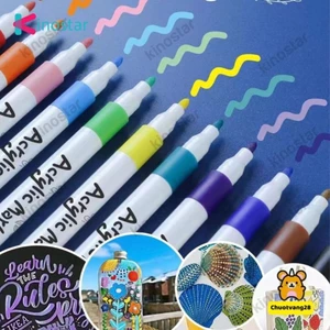 12/24/36/60 Màu Bút Đánh Dấu Bộ Acrylic Acrylic Bút Sáng Tạo Tự Làm Sơn Tranh Gốm Tô Màu Bàn Chải