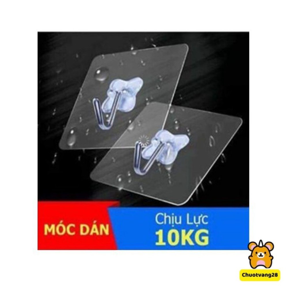 Combo 10 Móc Dán Tường Treo Đồ Trong Suốt  - Móc Dính Cường Lực Thần Thánh Gắn Siêu Dính Đa Năng - 6X6Cm