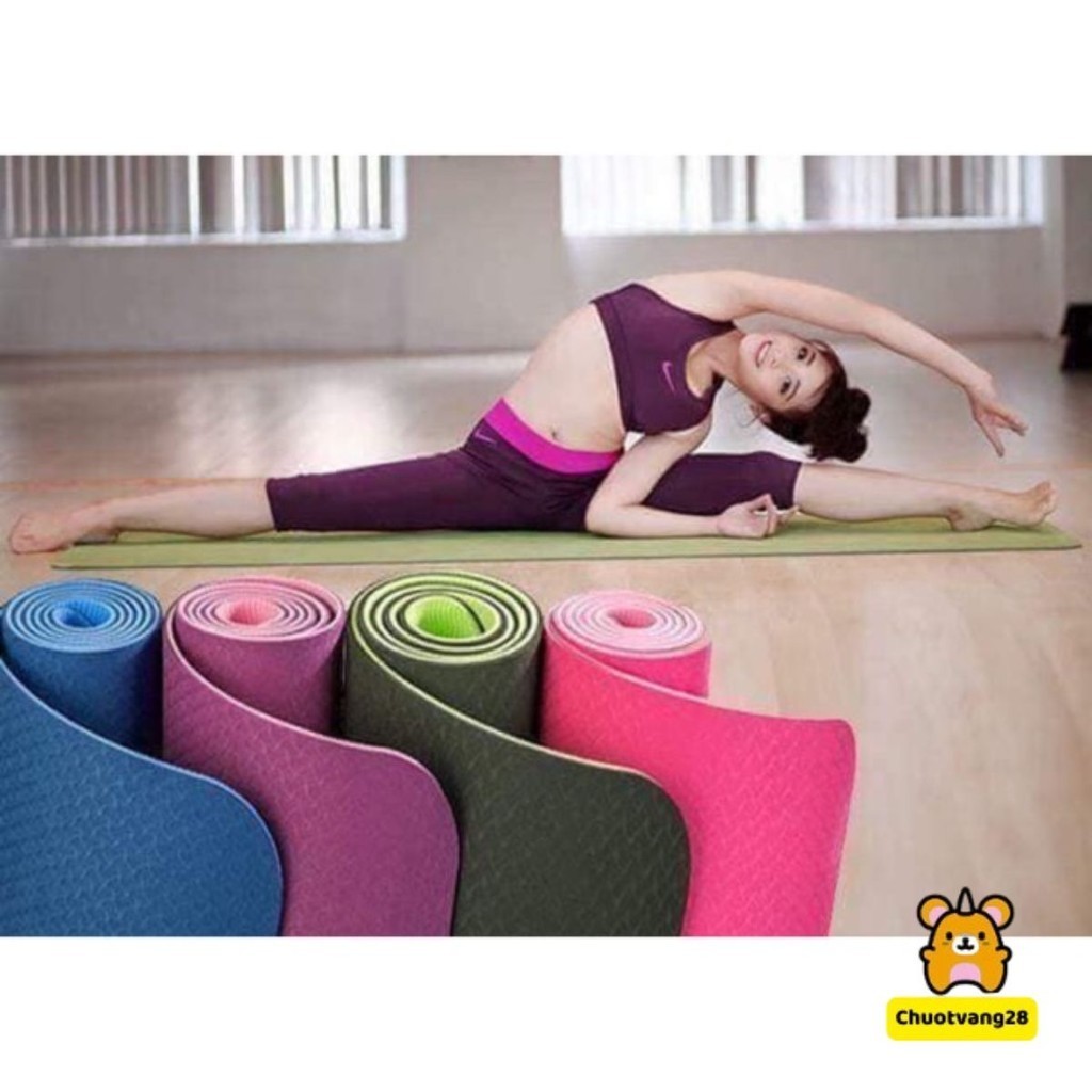 Thảm Tập Yoga TPE 2 Lớp 6mm Cao Cấp Chống Trượt - Hàng Loại 1 Chất Lượng Tuyệt Vời