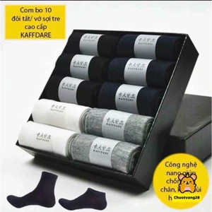 Hộp 10 đôi tất chống hôi chân kháng khuẩn cổ ngắn cổ cao
