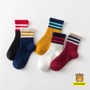 Set 10 đôi tất vớ cổ cao len tăm kẻ cổ cho bé