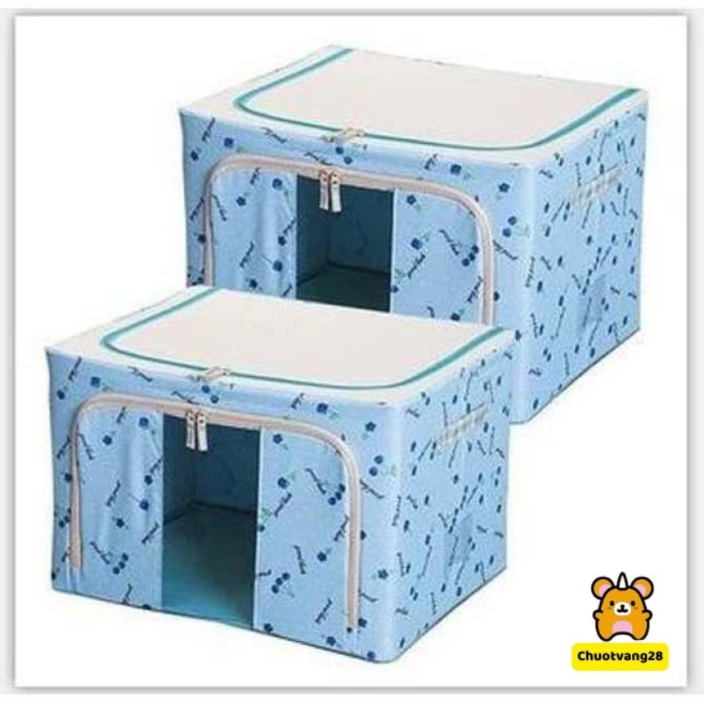 Túi Đựng Quần Áo Khung Thép Cỡ Lớn Gấp Gọn Tiện Lợi, Giỏ Đựng Bảo Quản Quần Áo Bền Đẹp - Hộp vải đựng đồ đa năng