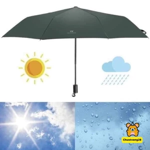 Ô Dù Chống Tia UV Cao Cấp Màu Trơn Che Nắng Che Mưa Gấp Gọn