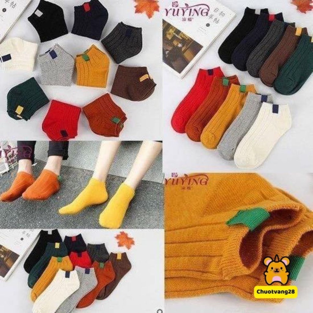 10 Tất len 7 màu cổ ngắn