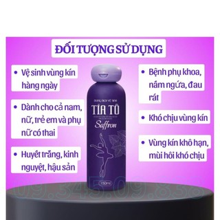 Dung dịch vệ sinh phụ nữ Tía Tô Saffron 150ml hết khí hư nấm ngứa mùi hôi vùng kín phụ khoa TP05