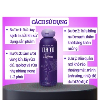 Dung dịch vệ sinh phụ nữ Tía Tô Saffron 150ml hết khí hư nấm ngứa mùi hôi vùng kín phụ khoa TP05