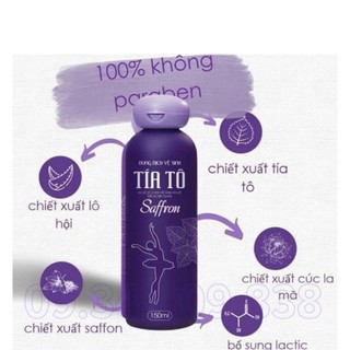 Dung dịch vệ sinh phụ nữ Tía Tô Saffron 150ml hết khí hư nấm ngứa mùi hôi vùng kín phụ khoa TP05