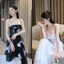 Set áo 2 dây peplum và chân váy xoè chất liệu voan tơ dài tôn dáng nữ tính thanh lịch